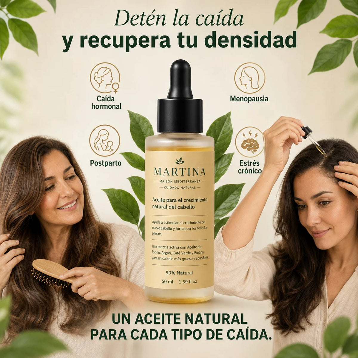 Aceite para el crecimiento natural del cabello