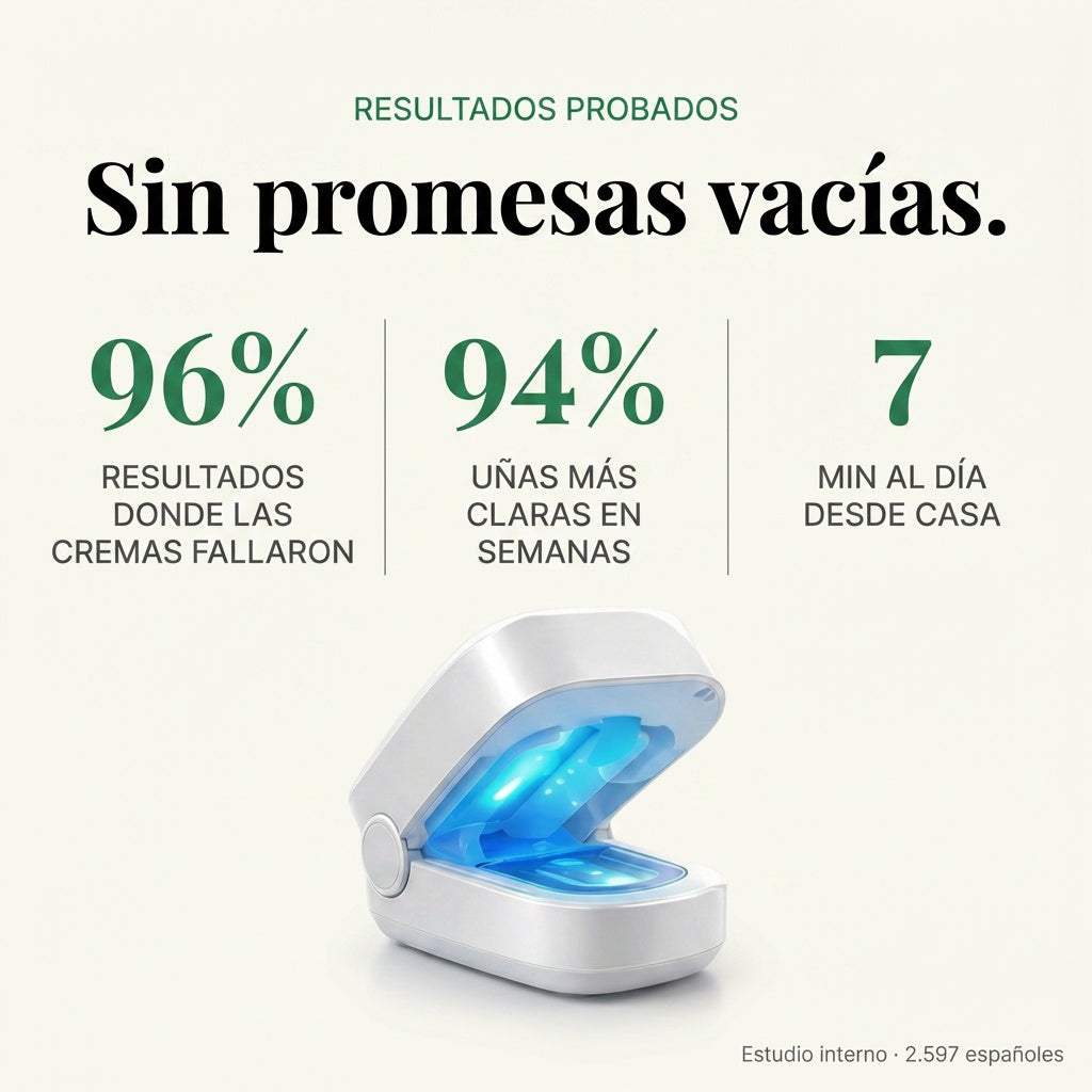 Resultados probados con luz azul